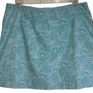 Vineyard Vines golf skirt 6 blue cotton blend beach shell coastal back zip lined